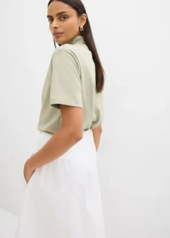 New Falda midi de algodón puro Mujer Esenciales|Faldas