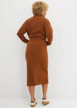 Hot Falda midi de forro polar Mujer Faldas