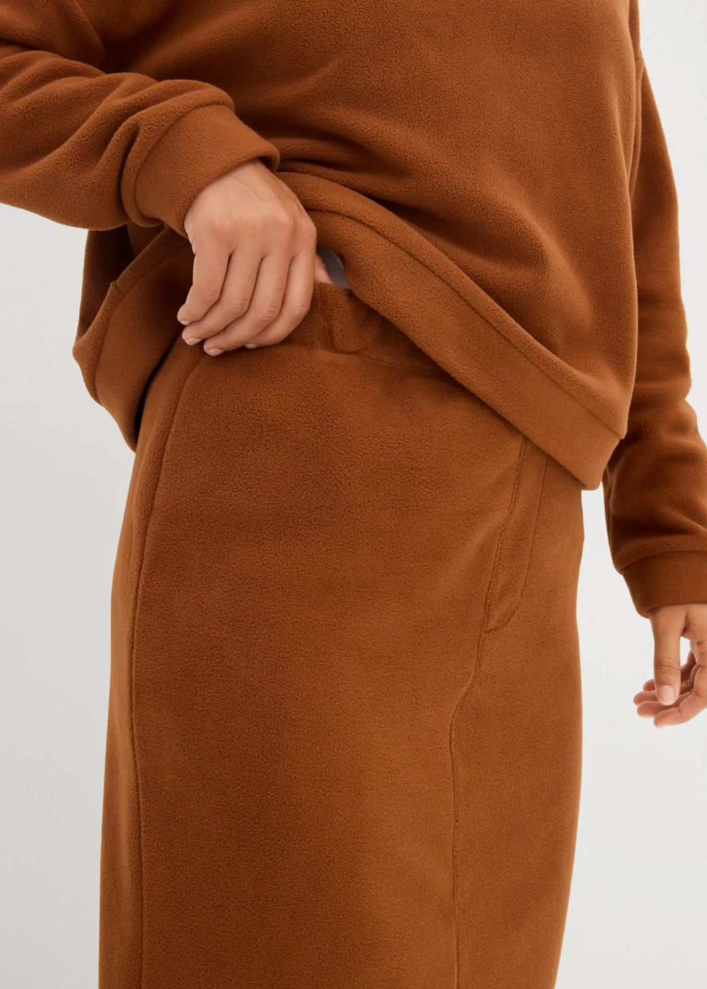 Hot Falda midi de forro polar Mujer Faldas