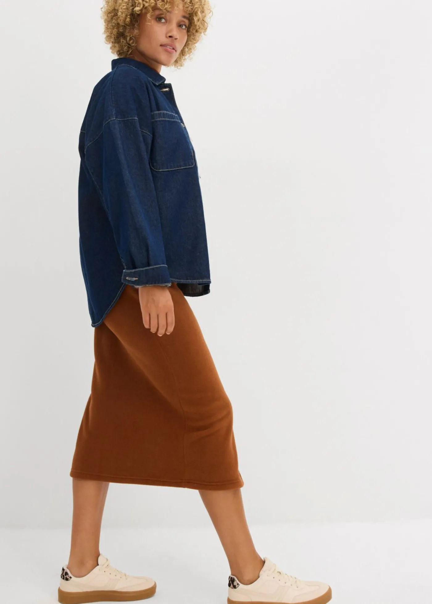 Hot Falda midi de forro polar Mujer Faldas