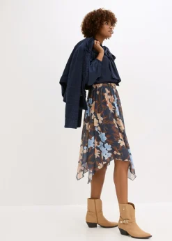 Best Falda midi de gasa con dobladillo asimétrico Mujer Faldas