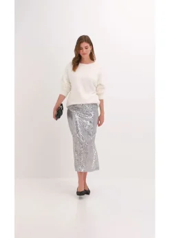 Sale Falda midi de lentejuelas Mujer Faldas