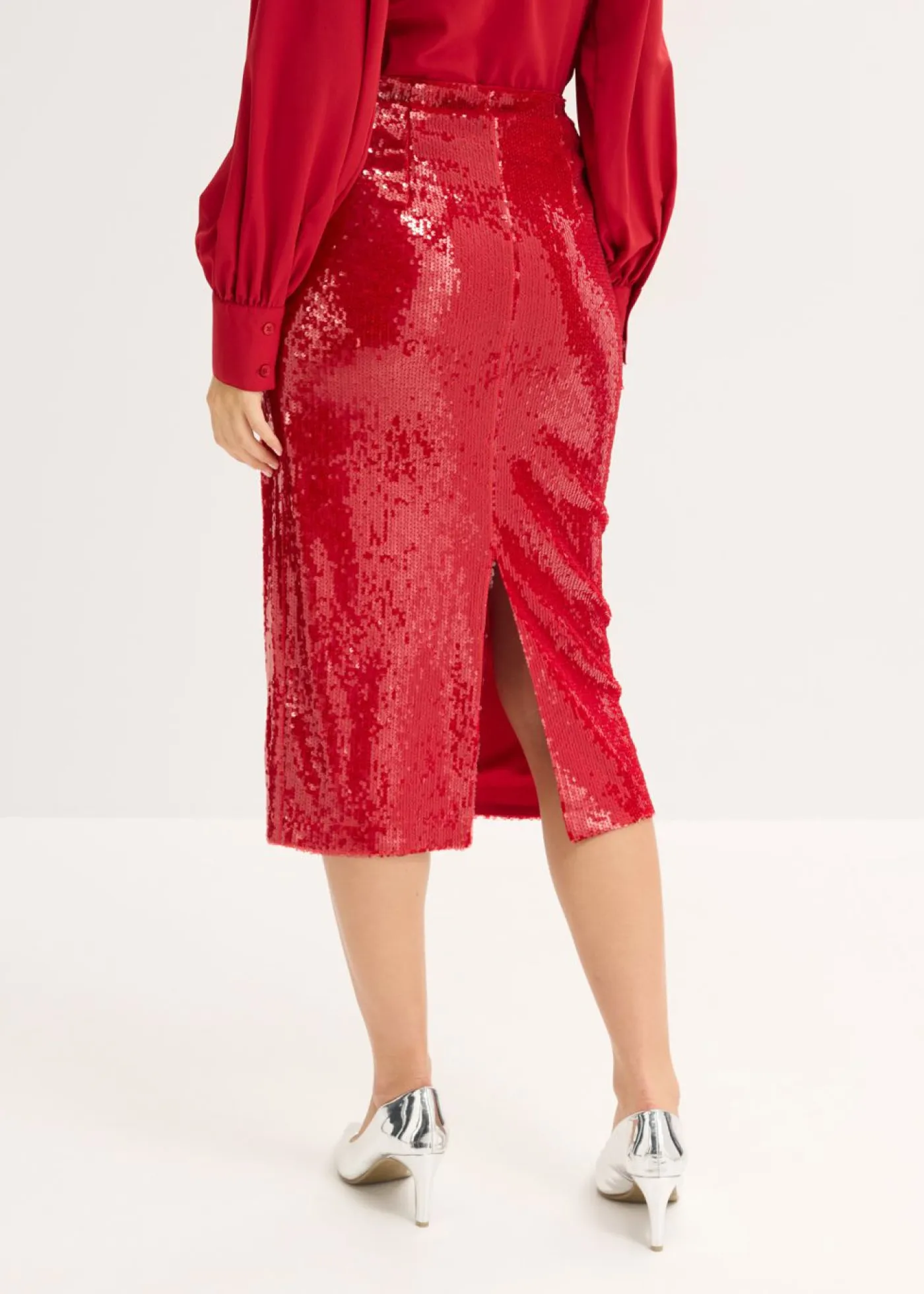 New Falda midi de lentejuelas Mujer Faldas