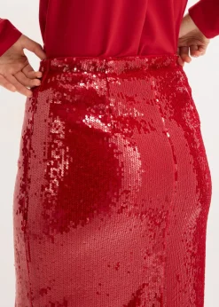 New Falda midi de lentejuelas Mujer Faldas