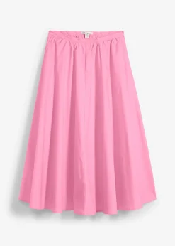 Outlet Falda midi de mezcla de algodón elástico Mujer Faldas|Novedades