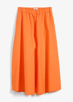 New Falda midi de mezcla de lino Mujer Faldas