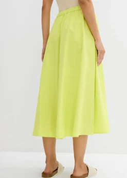 Clearance Falda midi de mezcla de lino Mujer Faldas