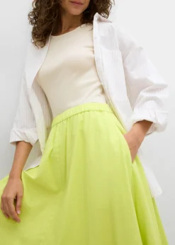 Clearance Falda midi de mezcla de lino Mujer Faldas