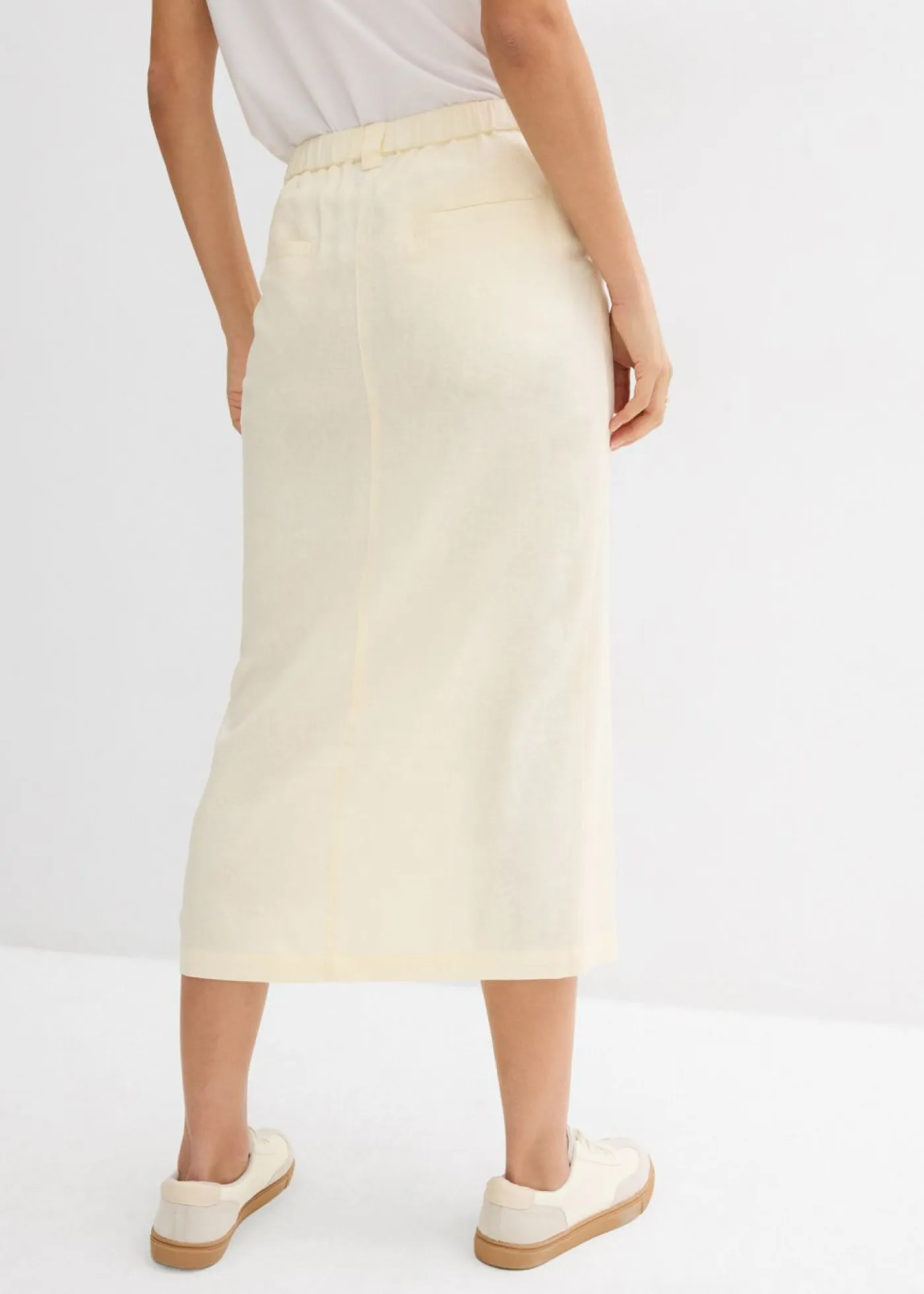 Clearance Falda midi de mezcla de lino vaporosa Mujer Faldas