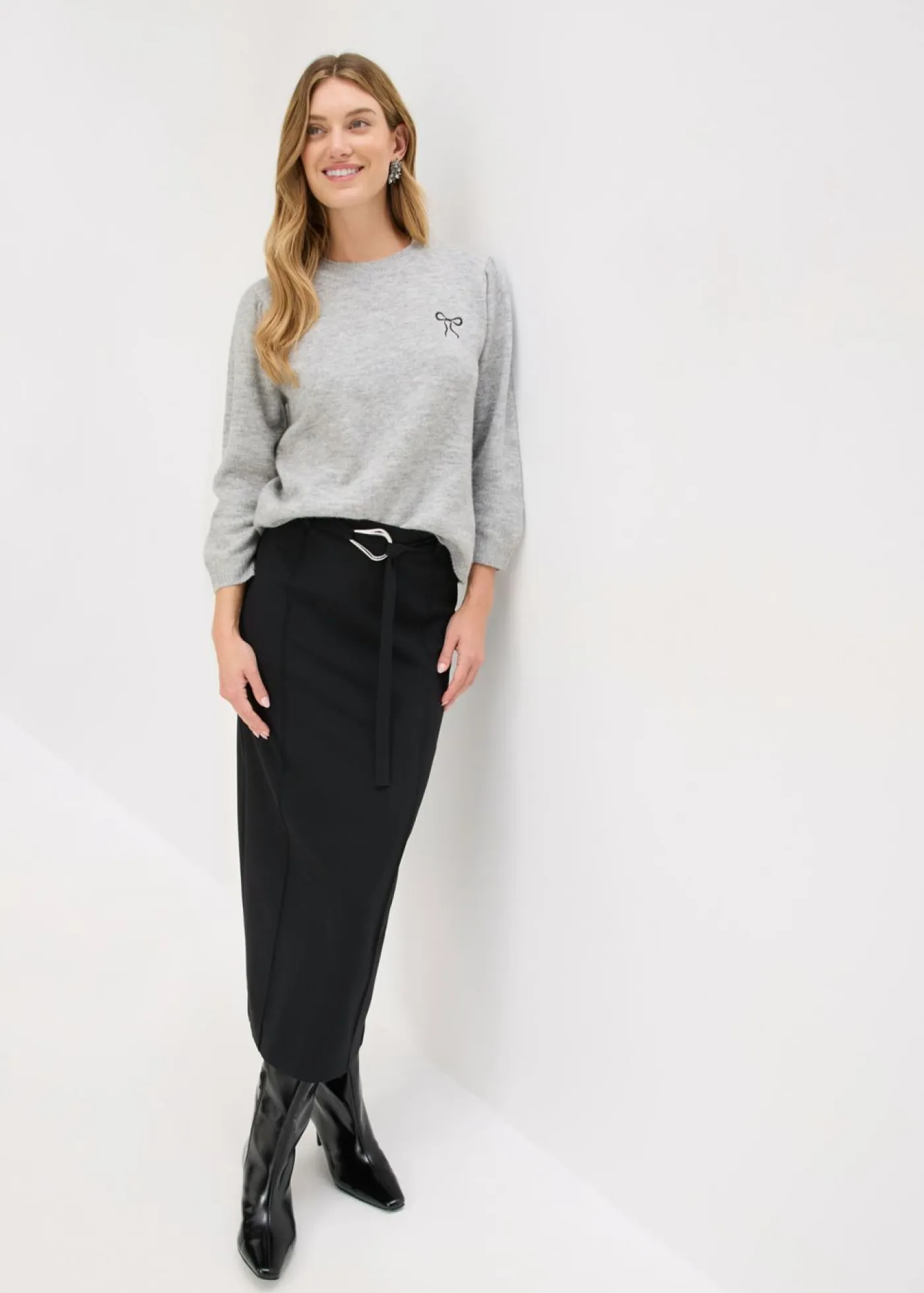 Best Falda midi de mezcla de viscosa Mujer Faldas