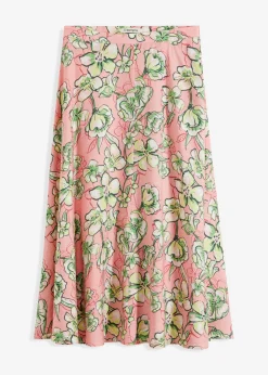 Online Falda midi de mezcla de viscosa fluida Mujer Faldas
