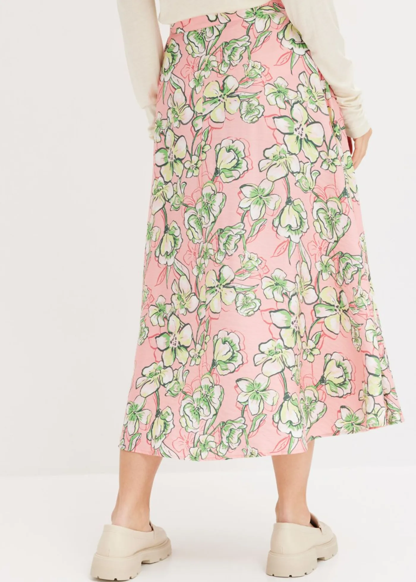 Online Falda midi de mezcla de viscosa fluida Mujer Faldas