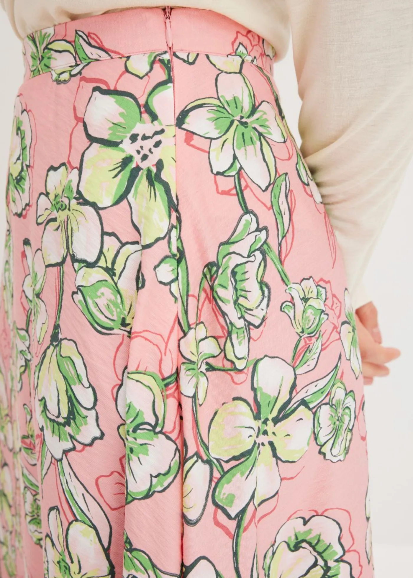 Online Falda midi de mezcla de viscosa fluida Mujer Faldas