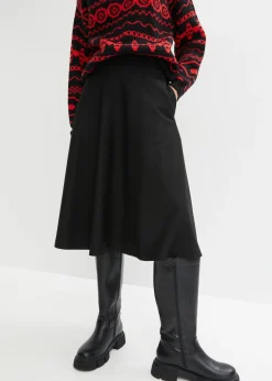 Clearance Falda midi de mezcla de viscosa, por la rodilla Mujer Faldas