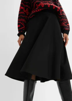 Clearance Falda midi de mezcla de viscosa, por la rodilla Mujer Faldas