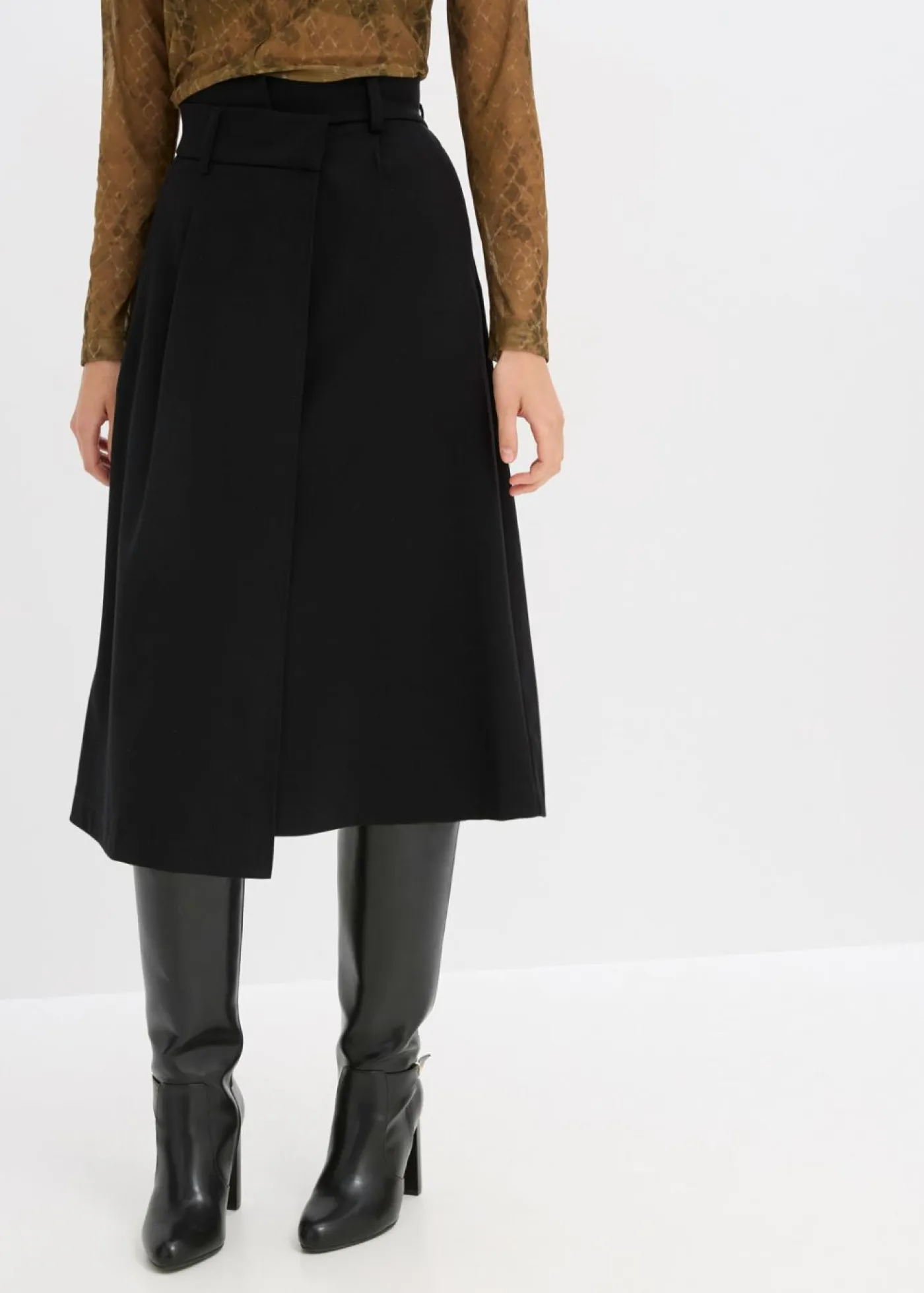 Outlet Falda midi de mezcla de viscosa Mujer Esenciales|Faldas