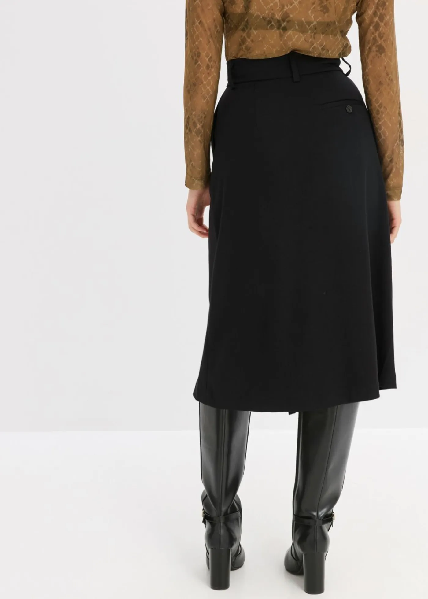 Outlet Falda midi de mezcla de viscosa Mujer Esenciales|Faldas