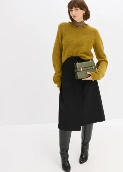 Outlet Falda midi de mezcla de viscosa Mujer Esenciales|Faldas