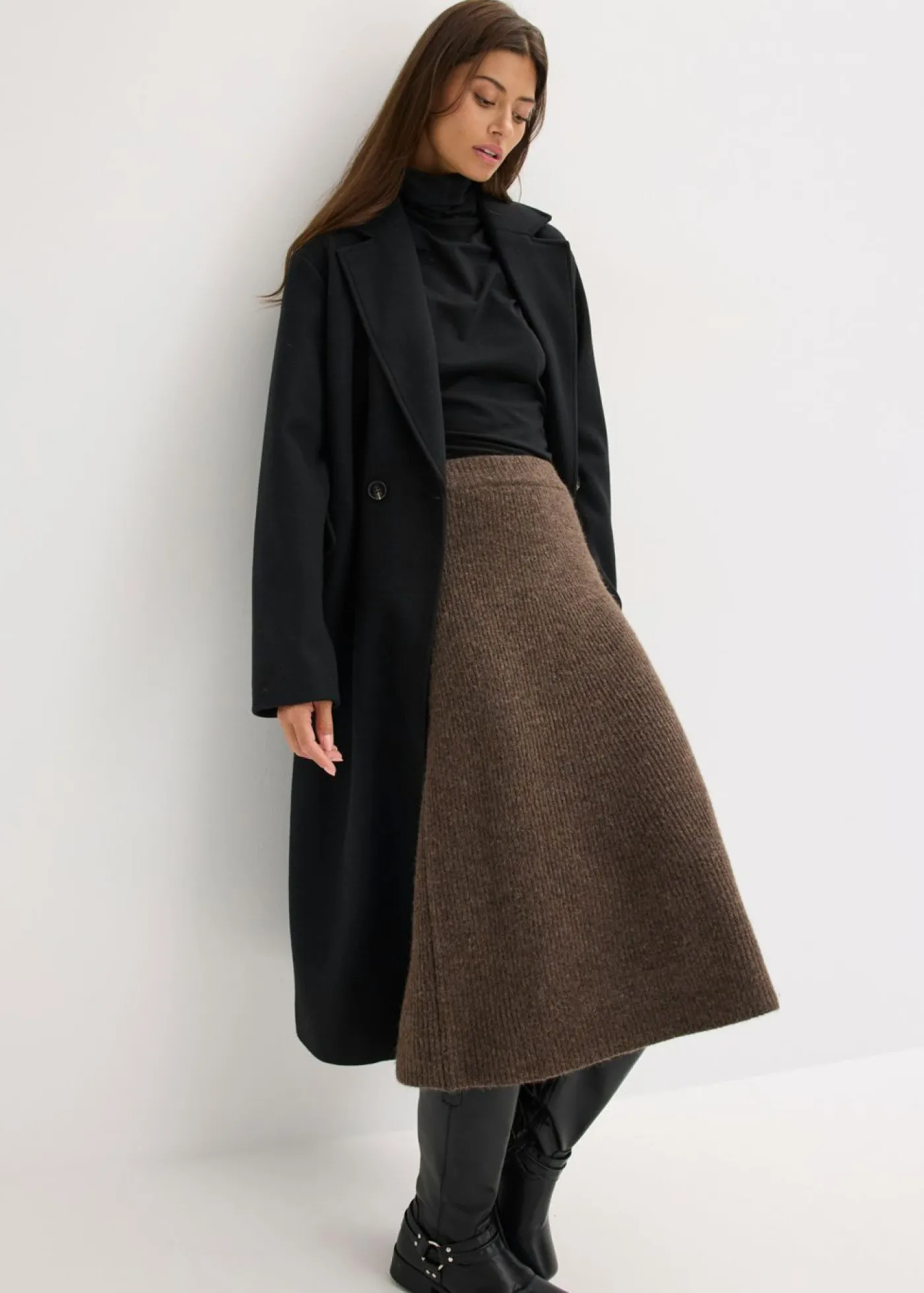 New Falda midi de punto Mujer Faldas