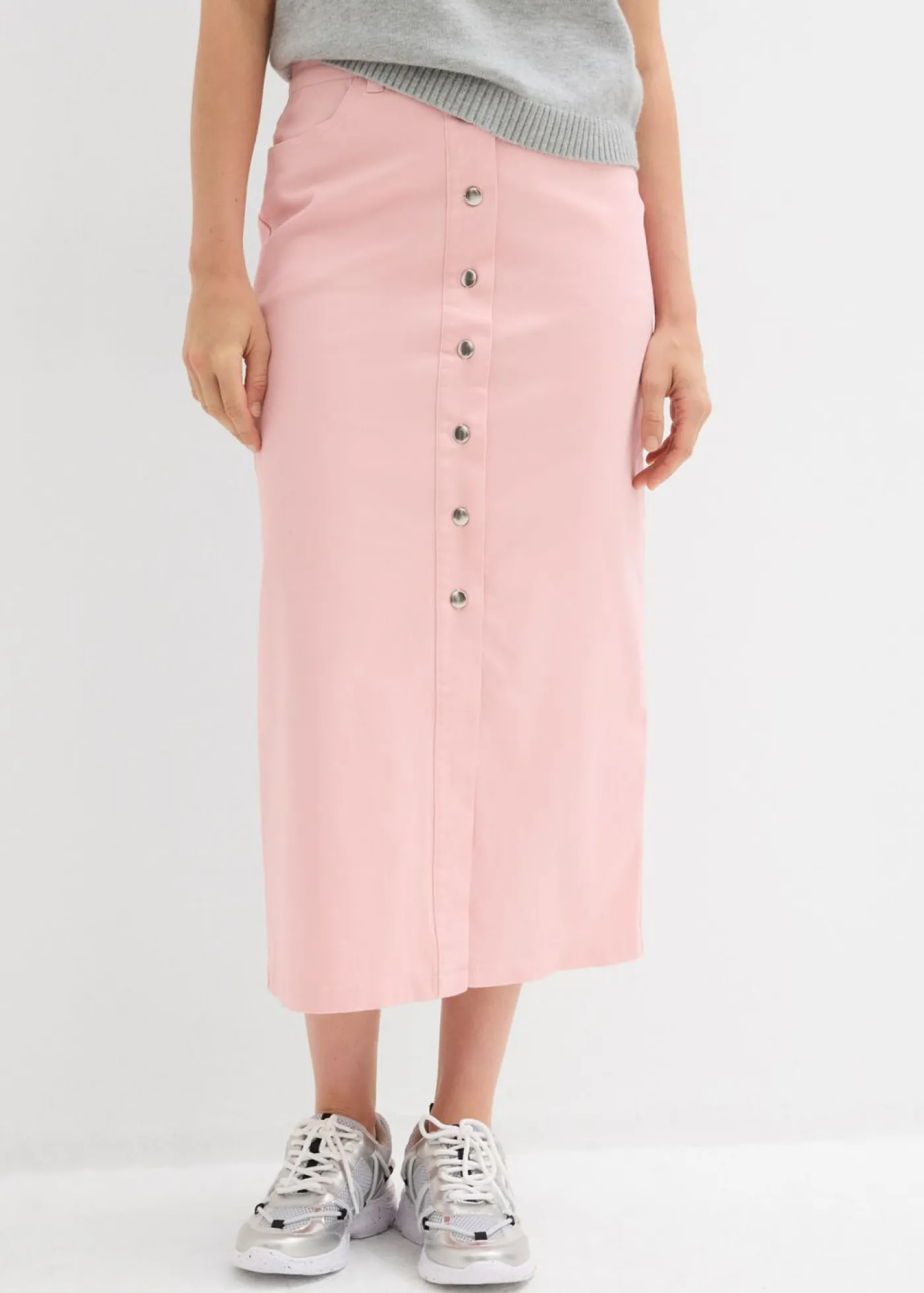 Online Falda midi de sarga Mujer Faldas