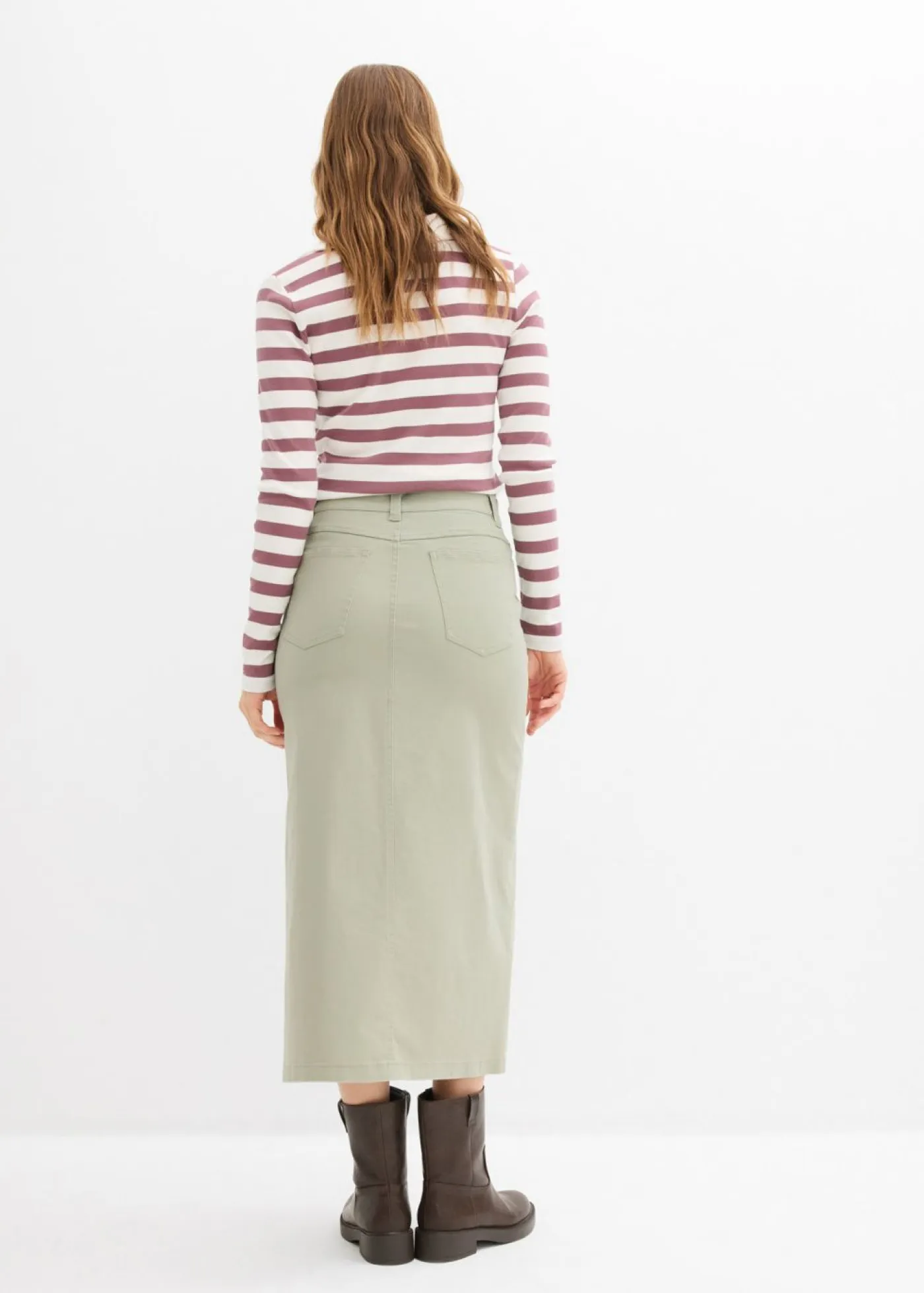 Outlet Falda midi de sarga Mujer Faldas