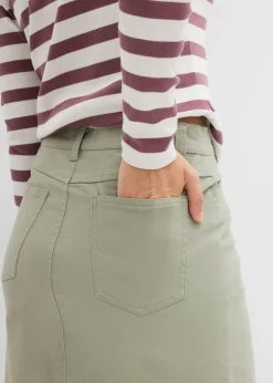 Outlet Falda midi de sarga Mujer Faldas