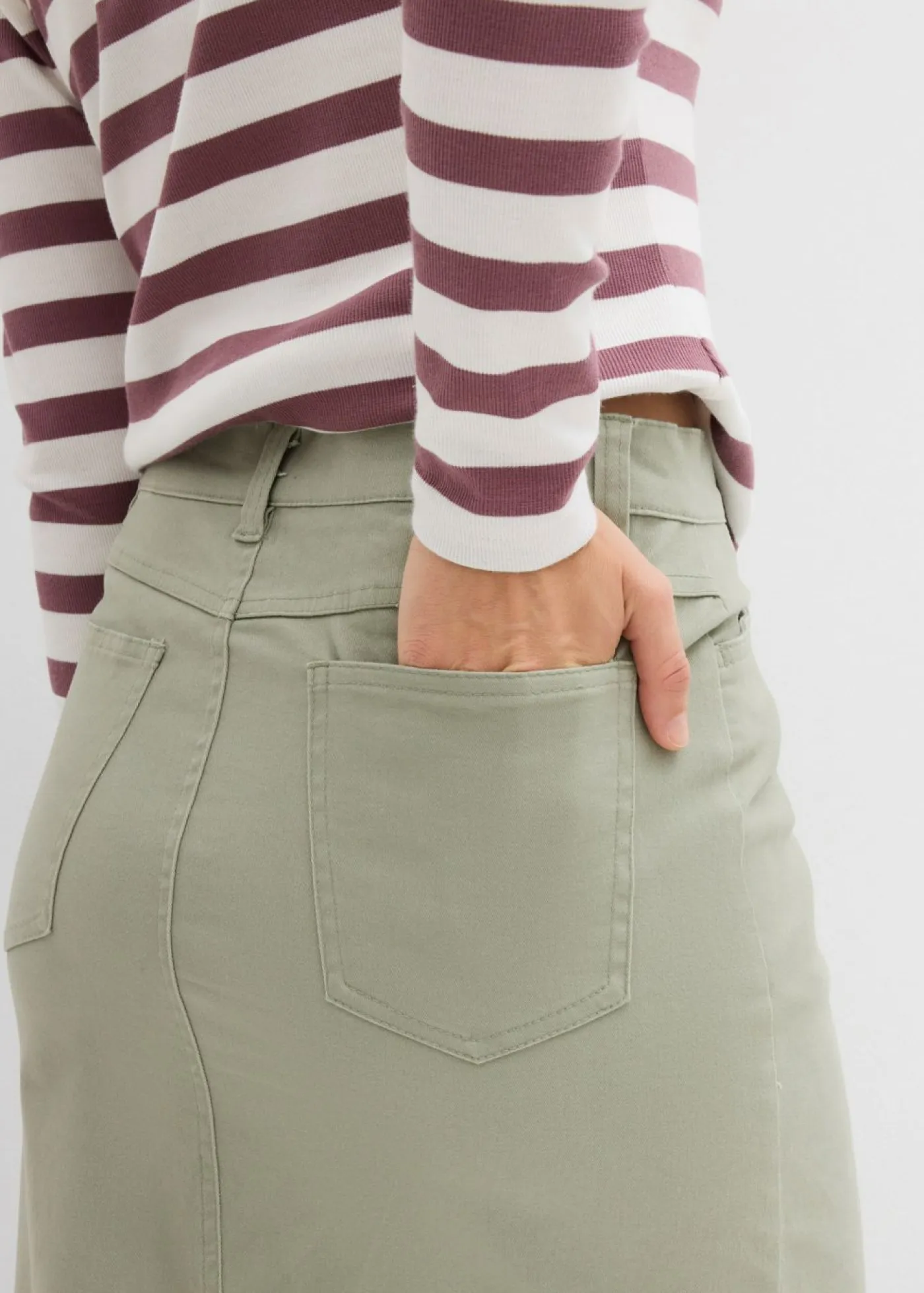 Outlet Falda midi de sarga Mujer Faldas