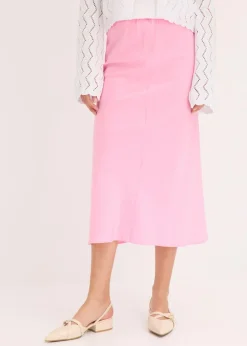 New Falda midi de satén Mujer Faldas