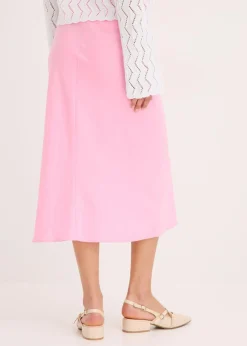 New Falda midi de satén Mujer Faldas