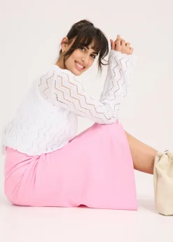 New Falda midi de satén Mujer Faldas
