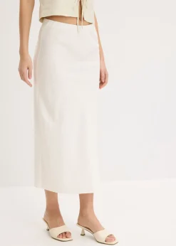 Hot Falda midi de satén Mujer Faldas