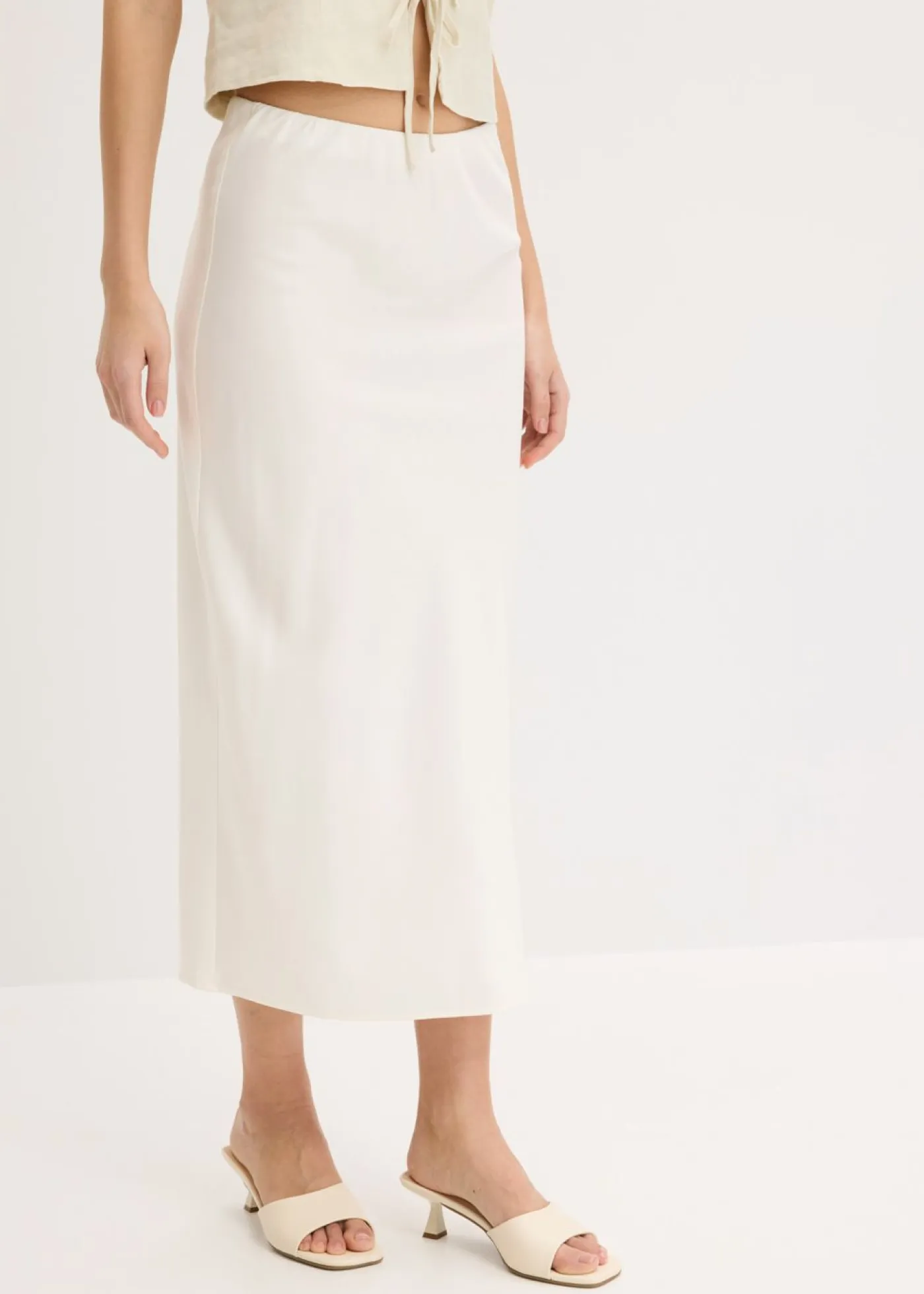 Hot Falda midi de satén Mujer Faldas