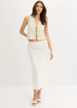 Hot Falda midi de satén Mujer Faldas