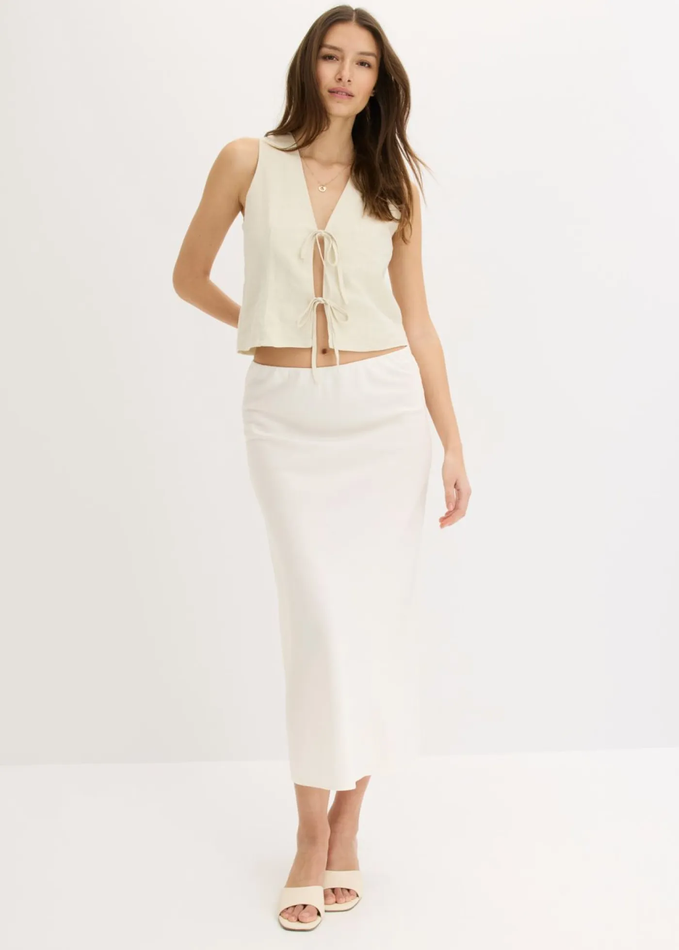 Hot Falda midi de satén Mujer Faldas