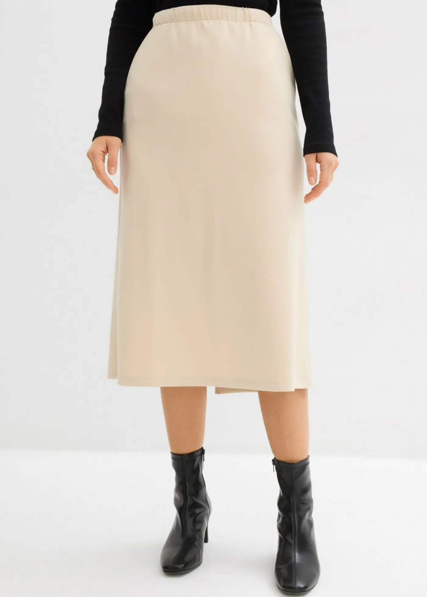 Falda midi de suave neopreno Mujer Faldas