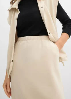 Falda midi de suave neopreno Mujer Faldas
