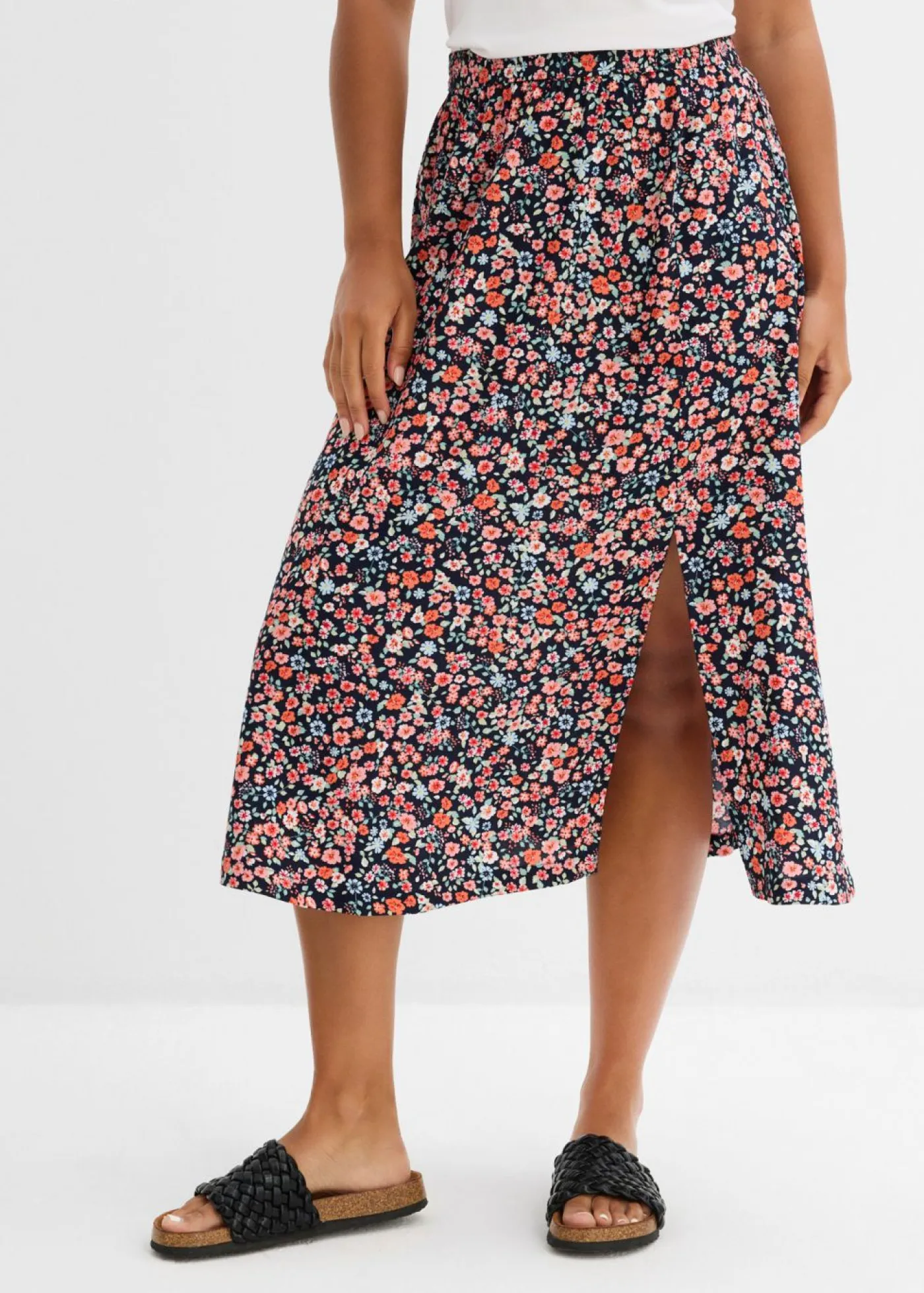Discount Falda midi de viscosa Mujer Faldas