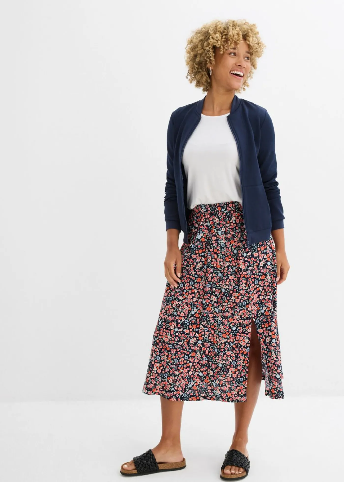 Discount Falda midi de viscosa Mujer Faldas