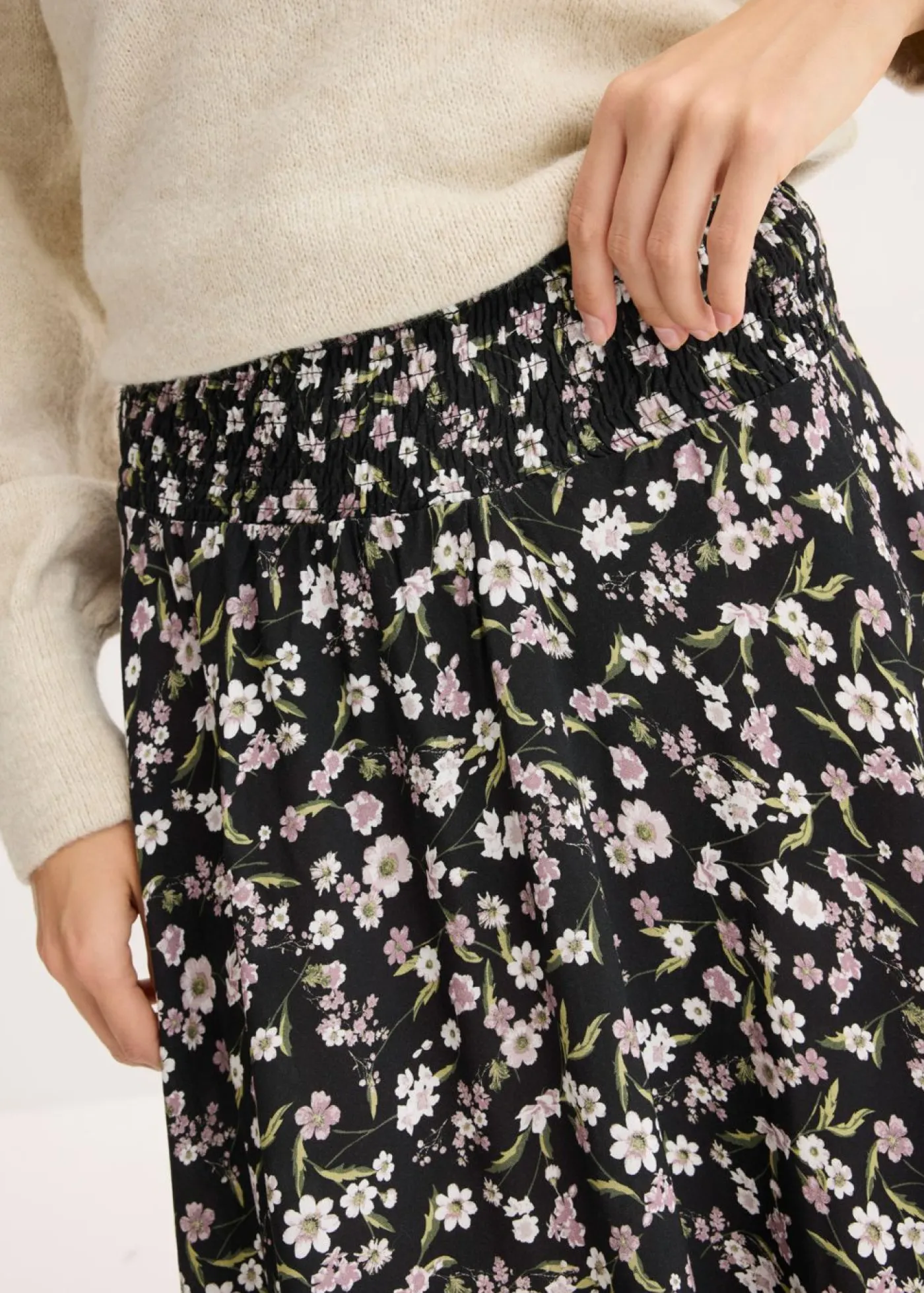 Sale Falda midi de viscosa pura Mujer Faldas|Novedades