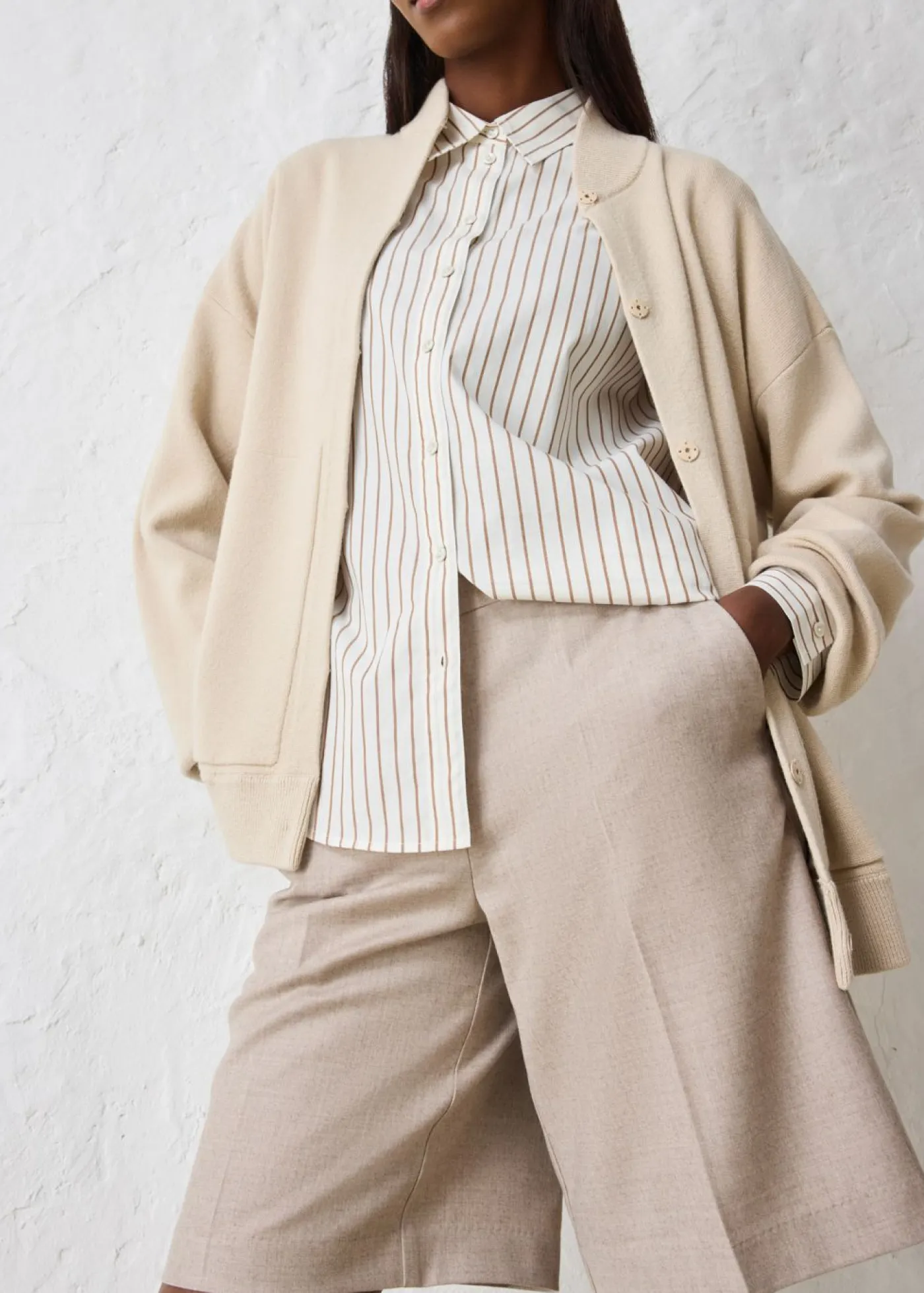 Falda pantalón con contenido de lana Mujer Premium|Pantalones