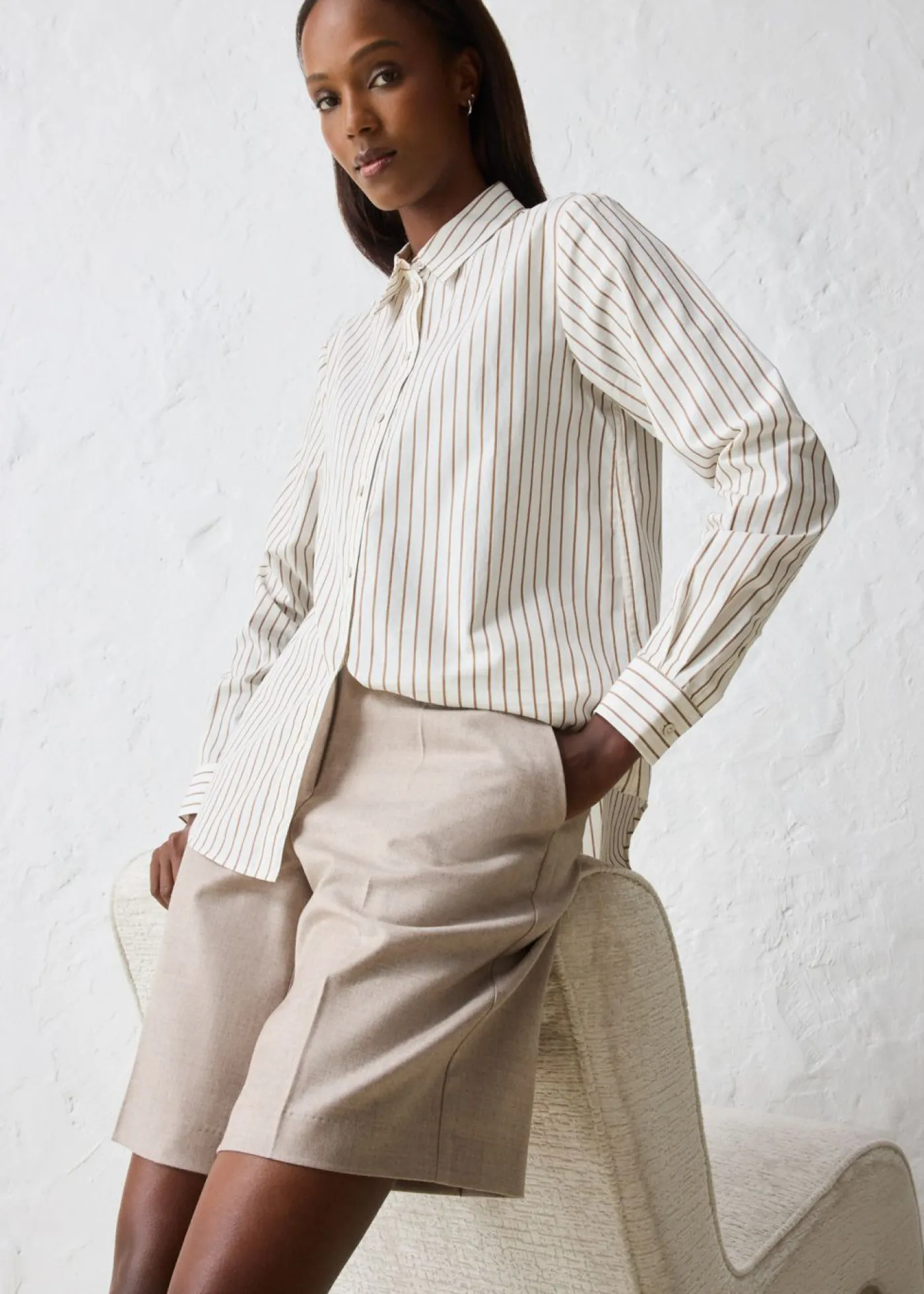 Falda pantalón con contenido de lana Mujer Premium|Pantalones