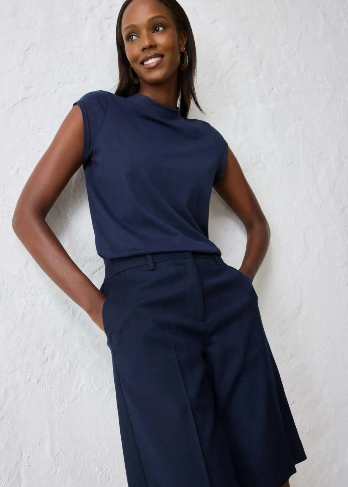 Falda pantalón con contenido de lana Mujer Premium|Pantalones