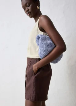 Falda pantalón de lino puro Mujer Premium|Shorts