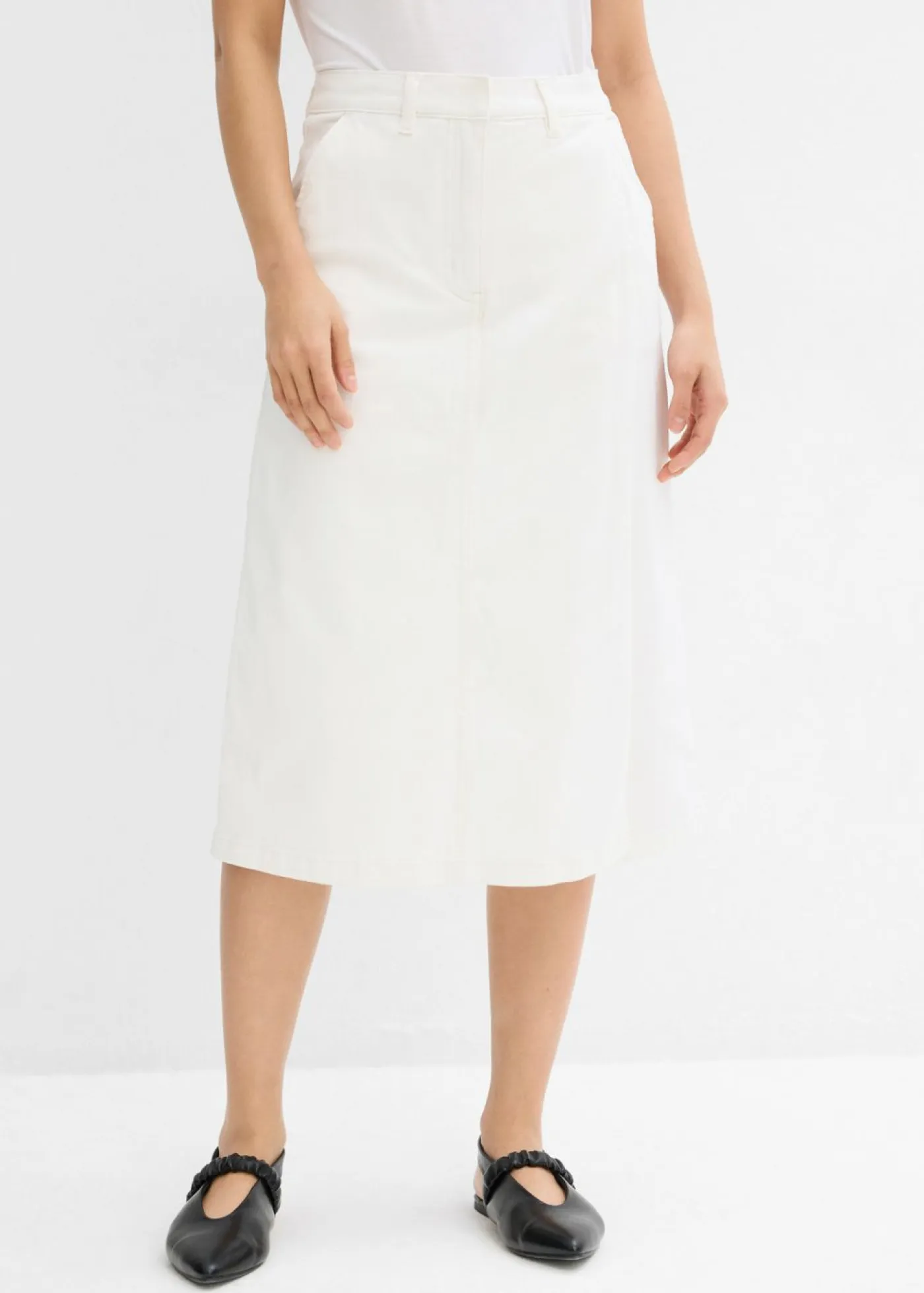Falda pantalón de mezcla de algodón elástico Mujer Esenciales|Pantalones