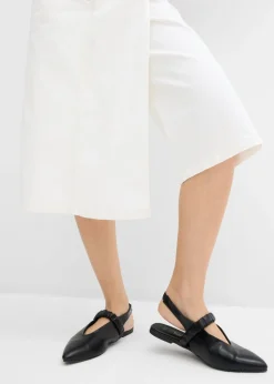 Falda pantalón de mezcla de algodón elástico Mujer Esenciales|Pantalones
