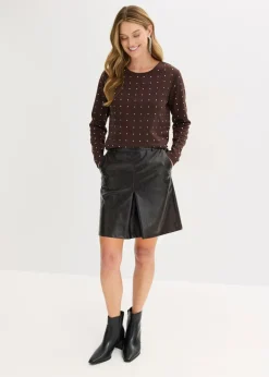 Clearance Falda plisada de charol sintético Mujer Faldas