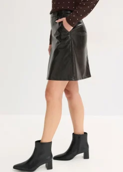 Clearance Falda plisada de charol sintético Mujer Faldas