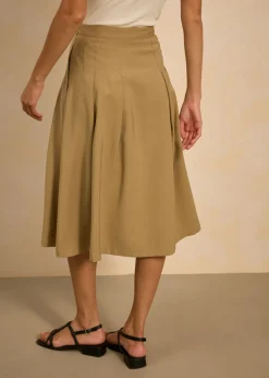 Hot Falda plisada de mezcla de viscosa suave Mujer Faldas