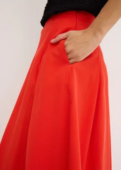 Hot Falda plisada de mezcla de viscosa suave Mujer Faldas