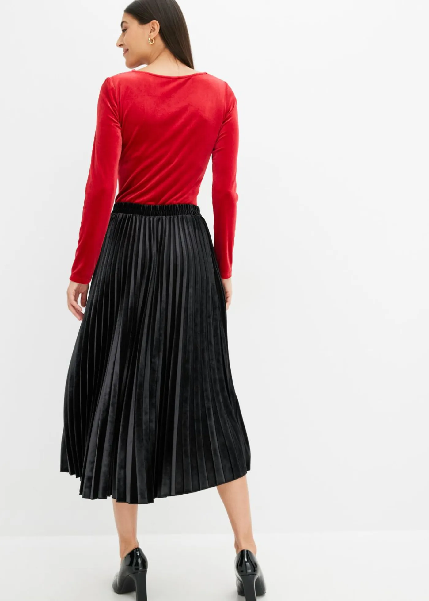 Sale Falda plisada de terciopelo suave Mujer Faldas